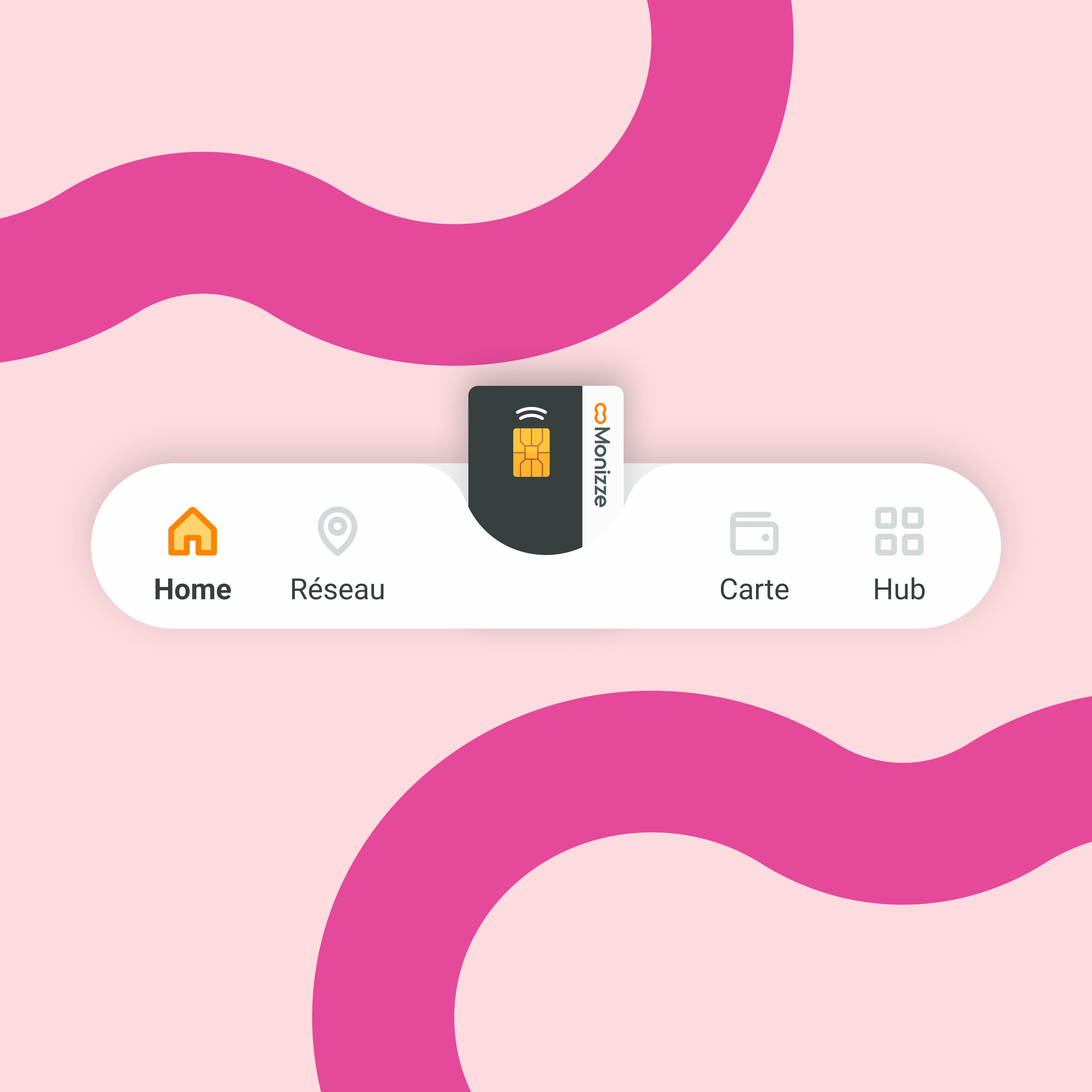 Nouvelle barre de navigation de l'app Monizze