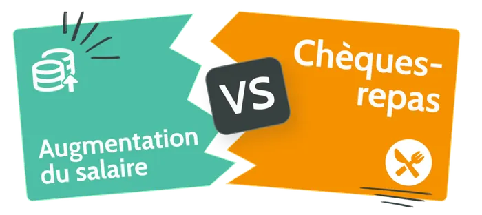 Quelle est la différence financière entre les chèques-repas et l'augmentation de salaire ?