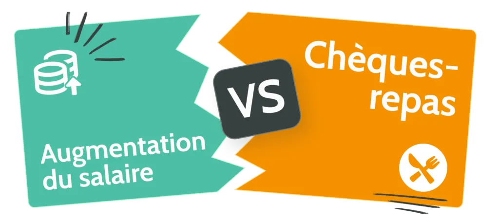 Quelle est la différence financière entre les chèques-repas et l'augmentation de salaire ?