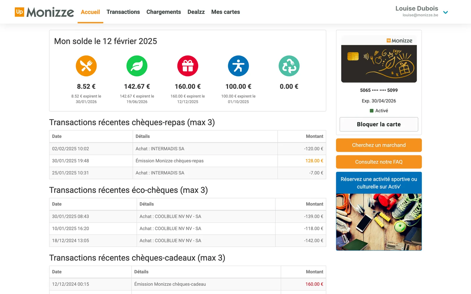 Application mobile Monizze